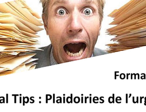 Formation « Special Tips : Plaidoiries de l’urgence »